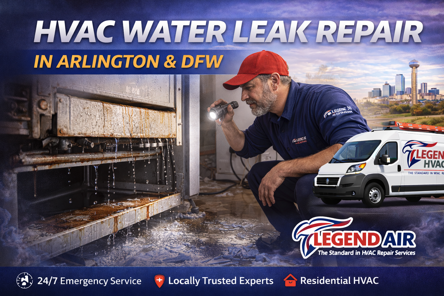 HVAC Water Leak Repair in Arlington TX - Legend Air HVAC